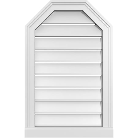 Ekena Millwork Octagonal Top Surface Mount PVC Gable Vent w/ 2"W x 2"P Brickmould Sill Frame, 18"W x 28"H GVPOT18X2803SF
